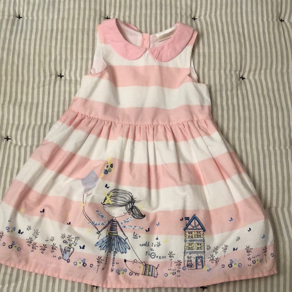 Pink and white striped dress